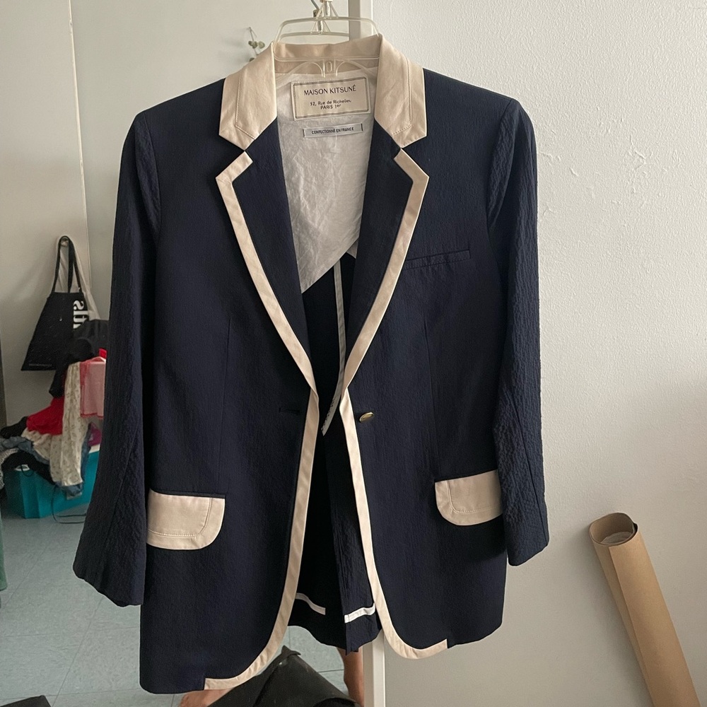 Maison Kitsune Navy Blazer | Made in France | Small